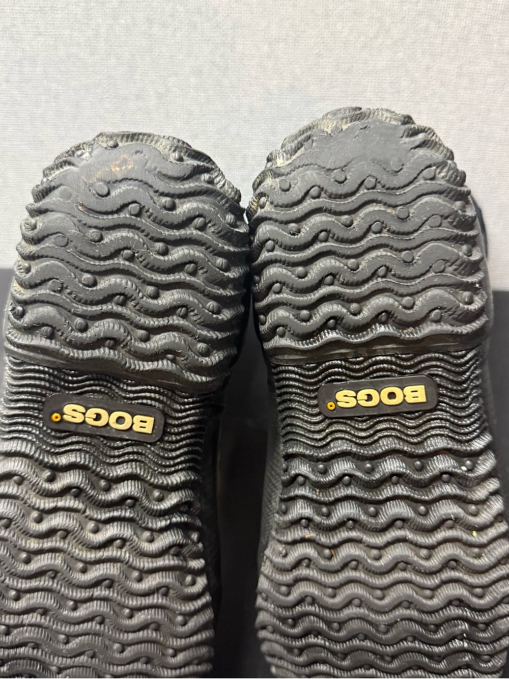 Bogs Black Tall Rain Boots with Olive and Gold Scroll Design - Picture 9 of 11